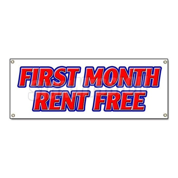 Signmission FIRST MONTH RENT FREE BANNER SIGN apartment promotion rent lease condo townhouse B-First Month Rent Free - main
